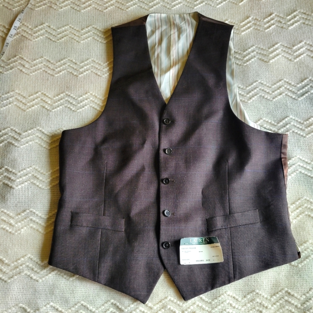 Ralph Lauren Mens Wool Suit Vest Size Small